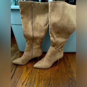 Light Camel Tall Suede Boots
